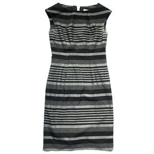 Calvin Klein black grey striped professional dress